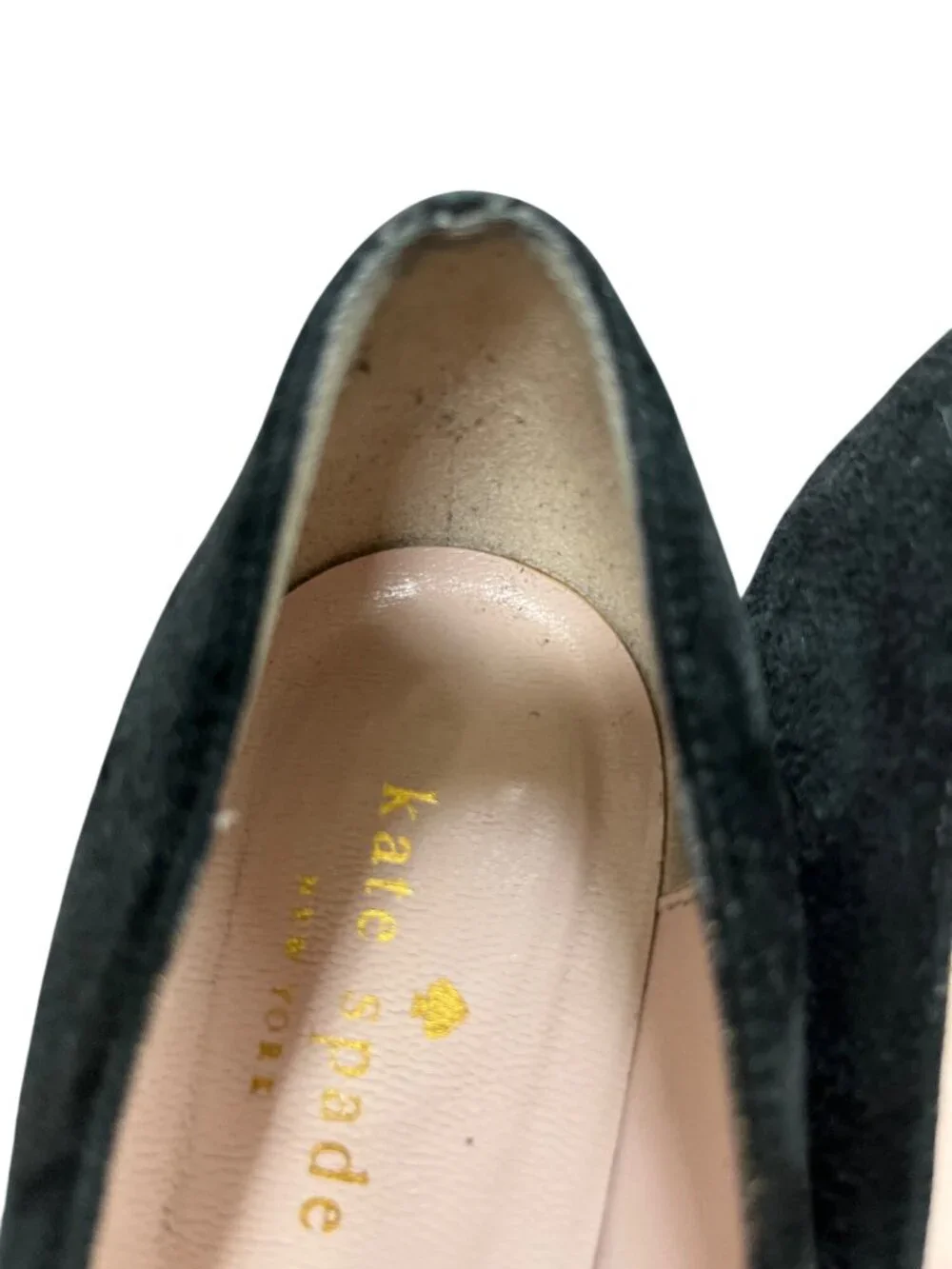Kate Spade wms Italy made black leather suede 4.5